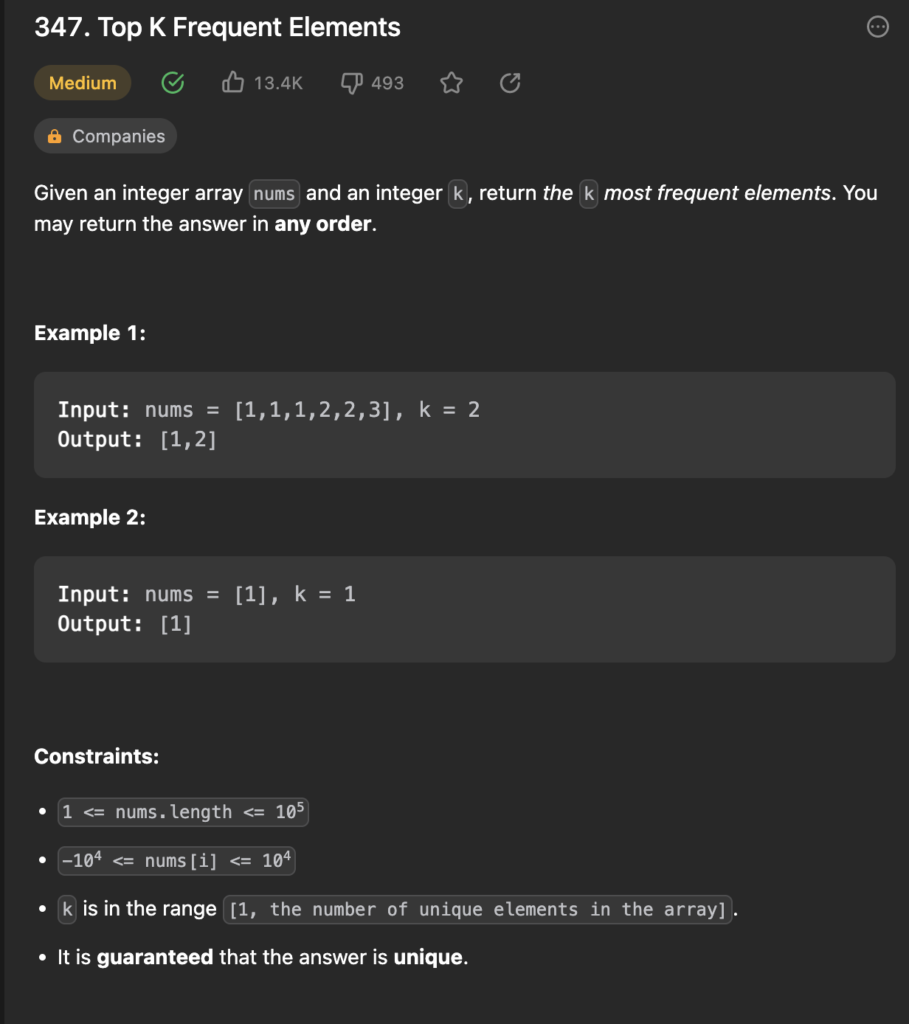 leetcode 347